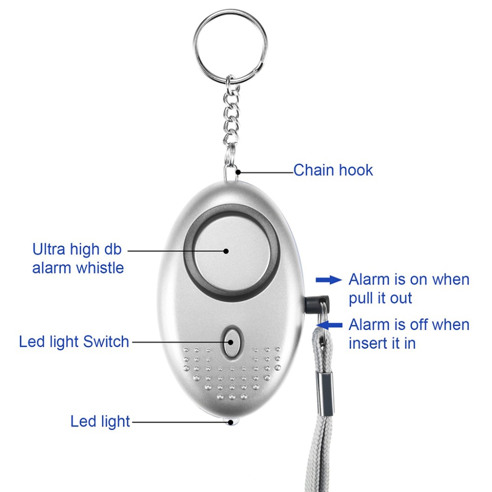 Còi báo động tự vệ 130dB chống - đánh giá và giá Personal Alarm Keychain